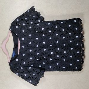 01549 RSVP by Talbots black & white floral lace S/S blouse S